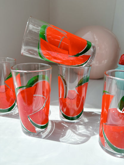 Set 5 Vintage Fruit Glasses - ITALY