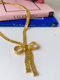 Vintage Bow Gold Necklace