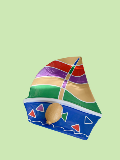 90’s Melamine Sail Boat Snack Platter