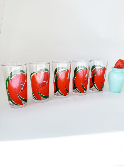 Set 5 Vintage Fruit Glasses - ITALY