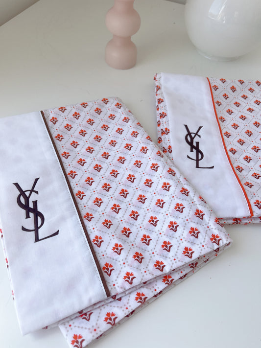 Vintage Yves Saint Laurent Pillow Slips x2