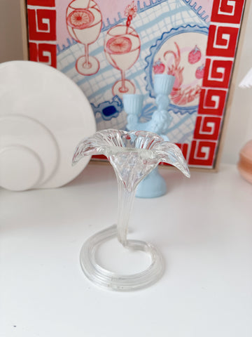 Clear Glass Vintage Trumpet Vase