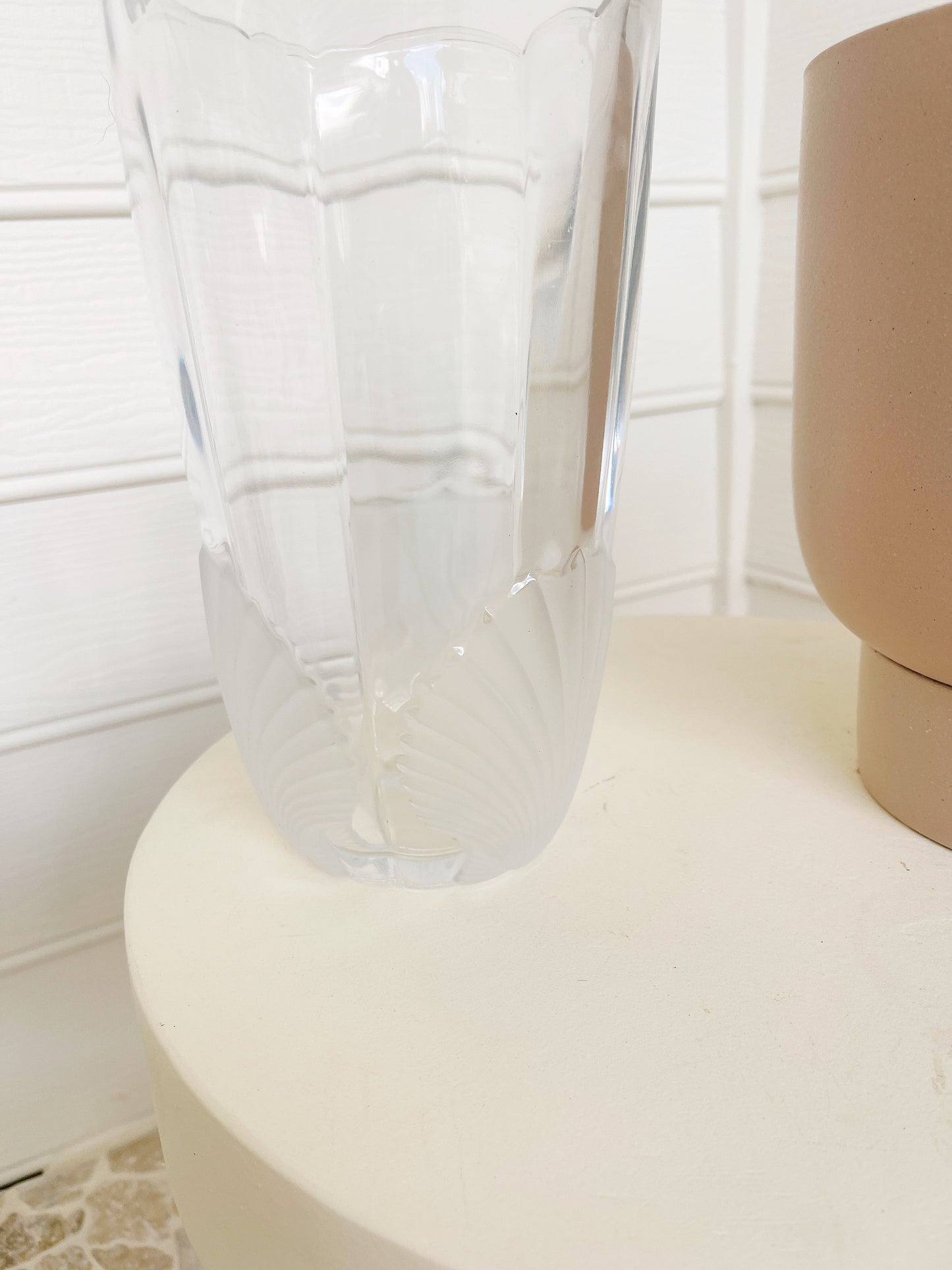 Heavy Glass Vase with Shells