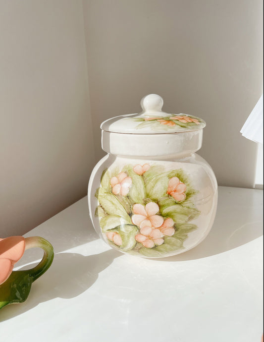 Handpainted Hibiscus Canister - By Margs
