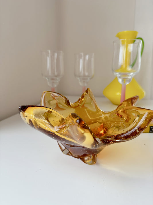 Murano Amber Glass 60’s Ashtray