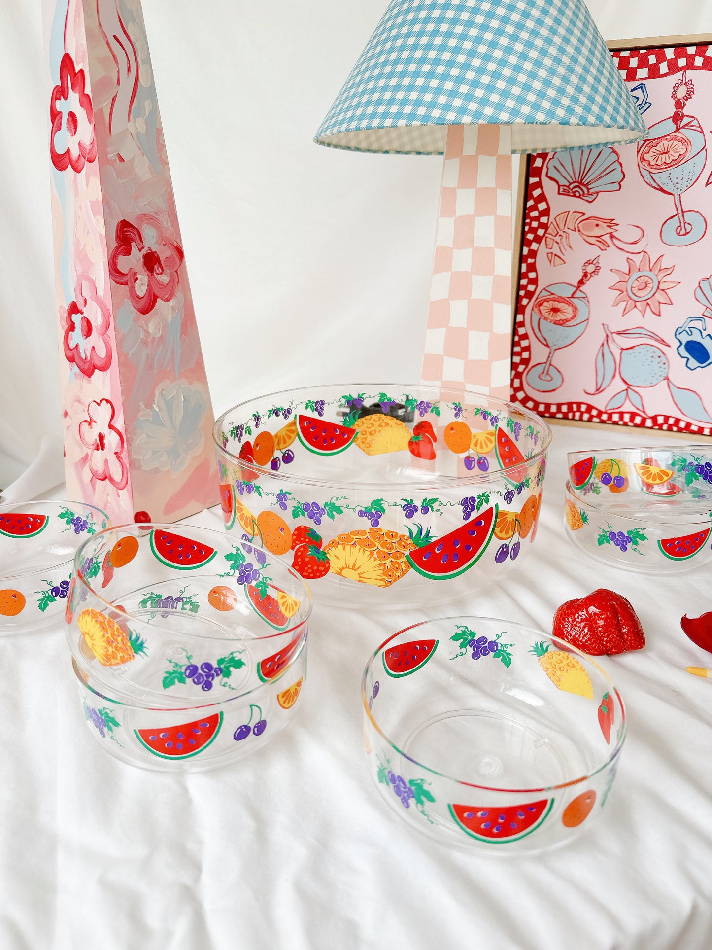 Set 7 Vintage Fruit Melamine Set