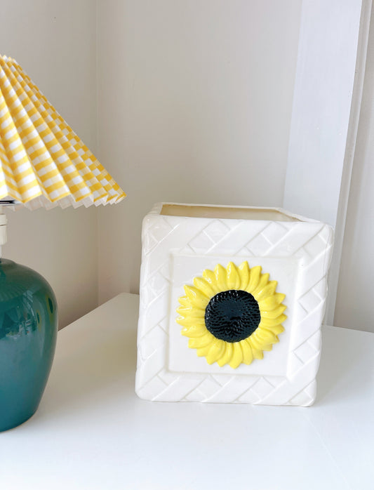 Vintage Ceramic Sunflower Pot Plant Holder