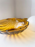 Large Amber Glass Shell Dish