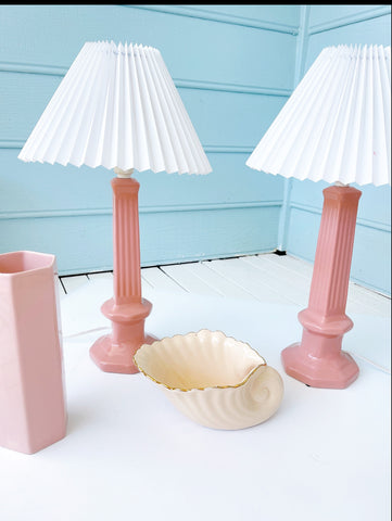 Set 2 Pink 80’s Vintage Lamps