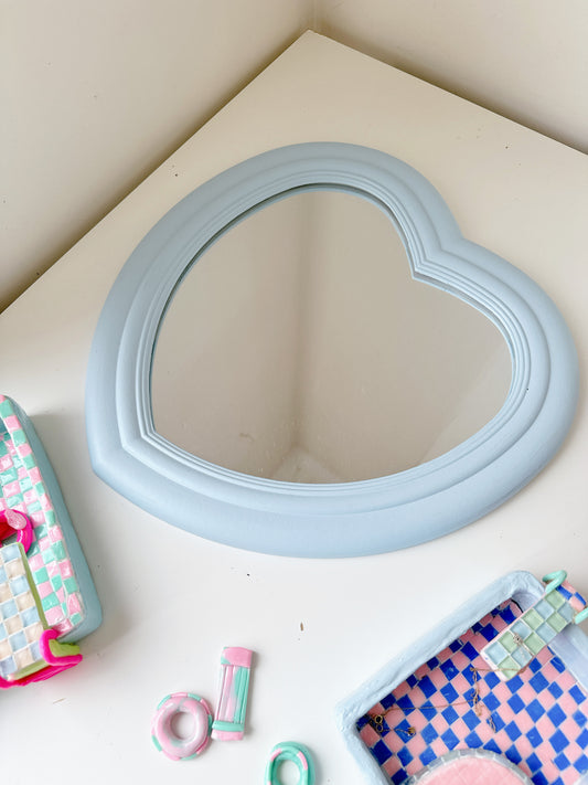 Pale Blue Love Heart Mirror