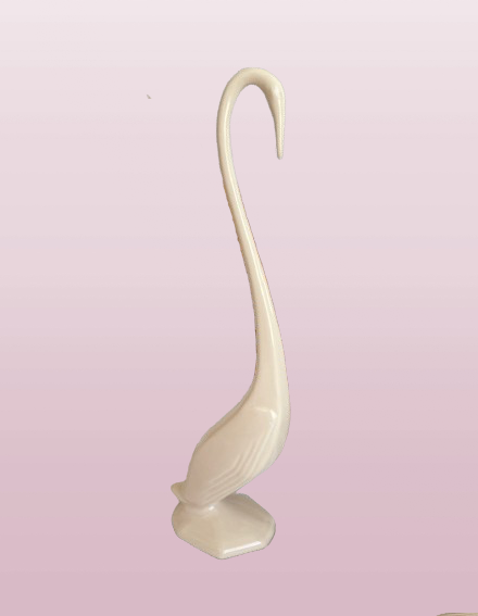 Vintage Cream Ceramic Crane