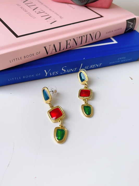 Multi Coloured Dangle Earrings