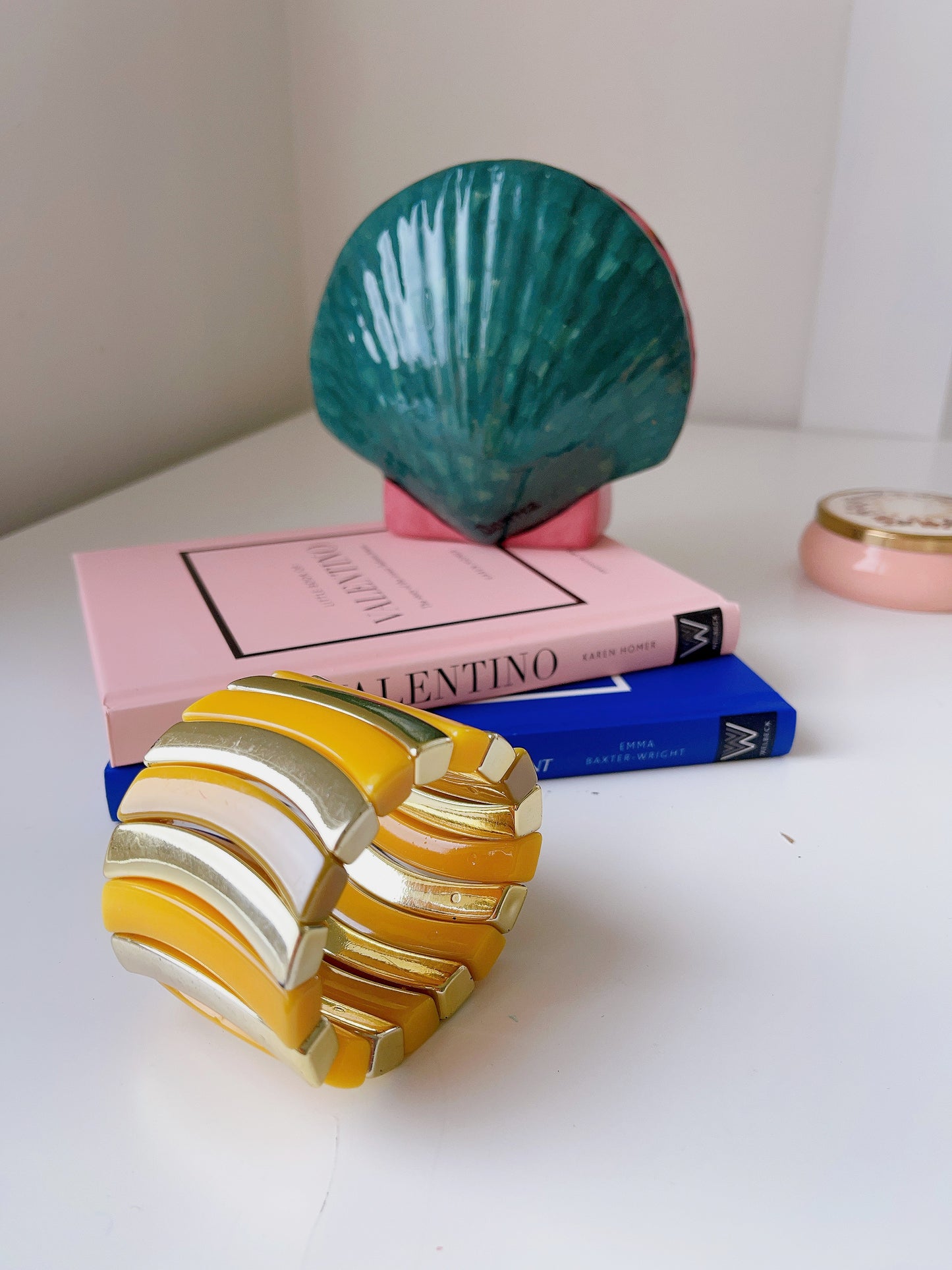 Vintage Gold & Yellow Stretch Bracelet