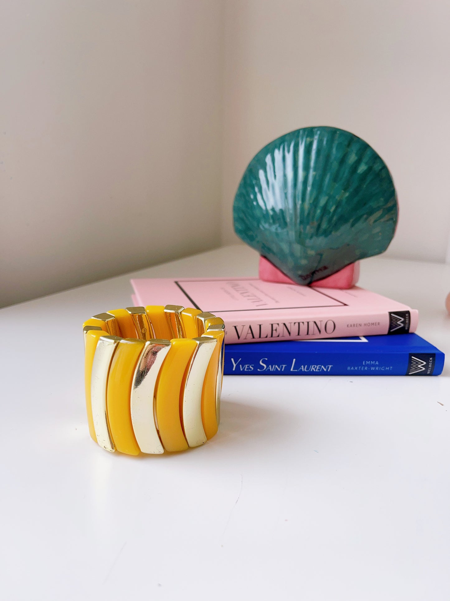 Vintage Gold & Yellow Stretch Bracelet