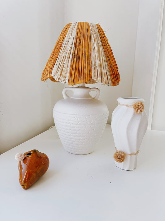 Vintage Raffia Lamp