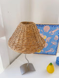 Vintage Squiggle Lamp with Wicker Shade