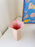Vintage Pink Crackled Vase