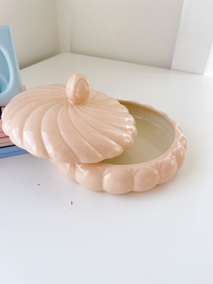 Vintage Peach Swirl Trinket Box