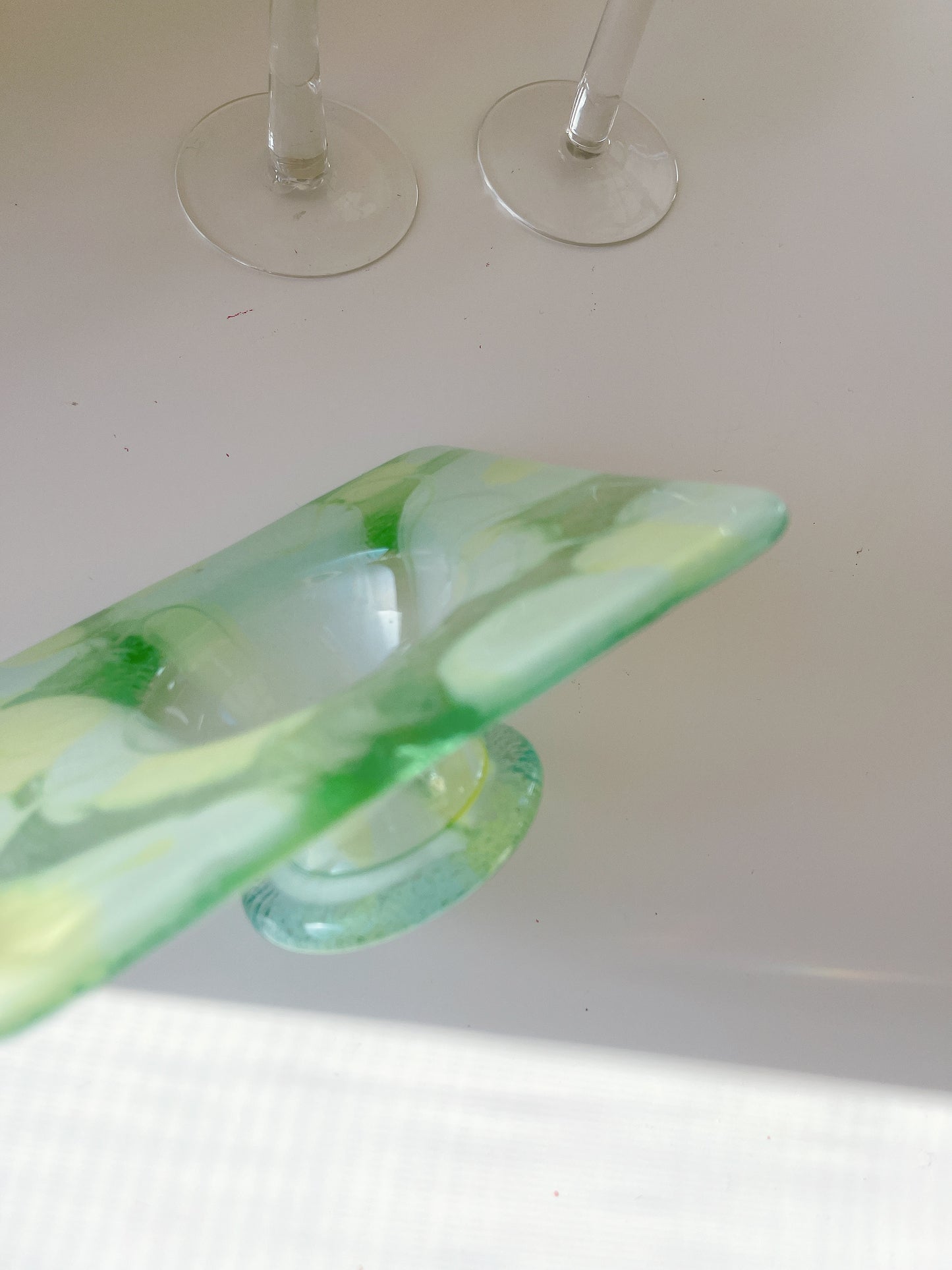 Green Glass Dish