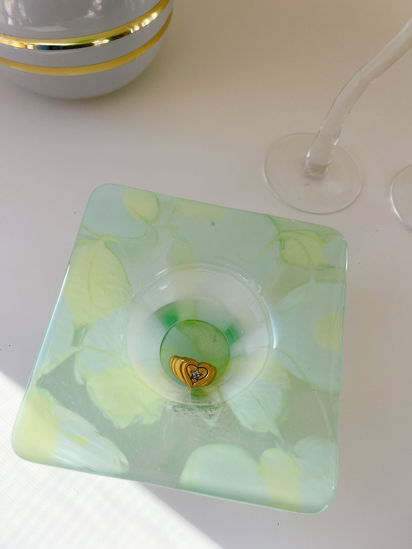 Green Glass Dish