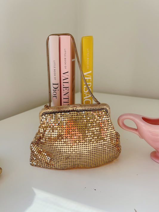 Vintage Gold Mesh Sml Evening Bag