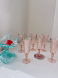 Set 6 French Pink Swirl Glasses