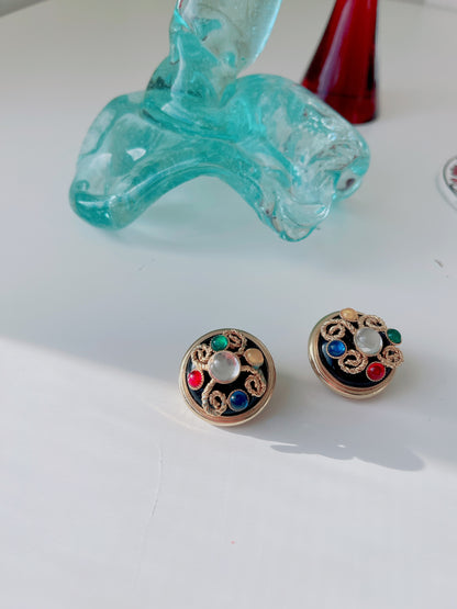 Vintage Pair Jewelled Earrings