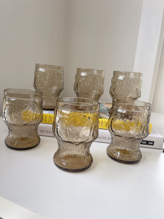 Set 6 Vintage Tumbler Glasses