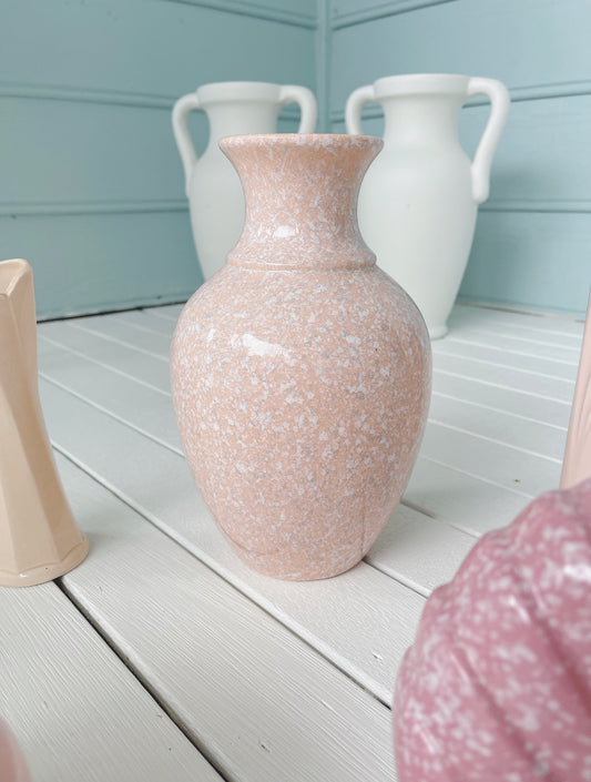 Vintage Peach Speckled Vase