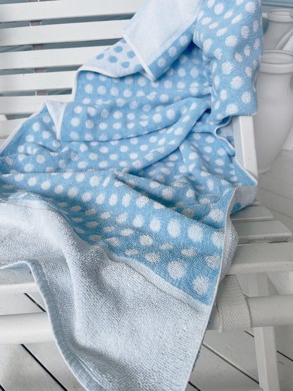 Vintage Blue Polka Dot Towel