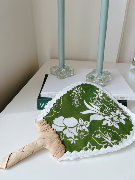 Vintage Hibiscus Hand Fan