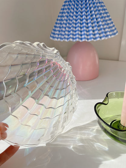 Vintage Iridescent Glass Shell Dish