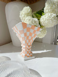 HVL Hand Painted Checkerboard Vase