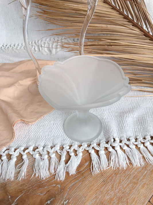 Vintage Frosted Trinket Bowl