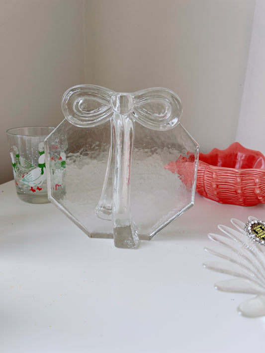 Heavy Vintage Glass Stem Vase