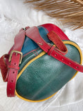 Vintage Block Colour Leather Backpack