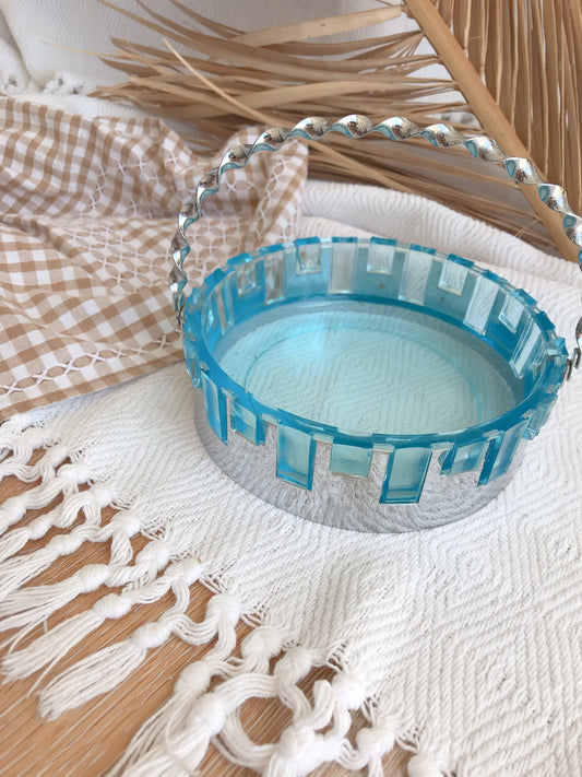 Vintage Glass /Silver Basket