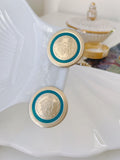 Vintage Clip On Gold Coin Earring