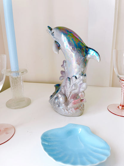 80’s Iridescent Ceramic Dolphin