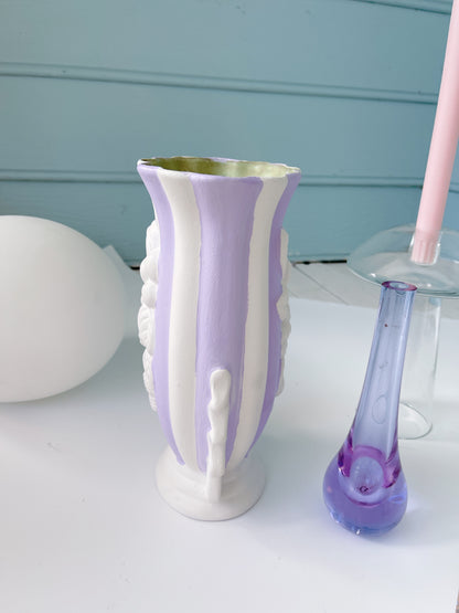 Repurposed HVL Vintage Vase - Lilac Stripe