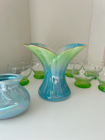 Fluted Ombre Lustre Vase