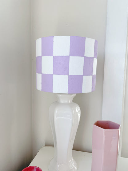 Vintage Lamp with Checkerboard Shade