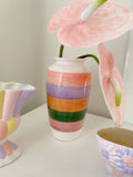 Candy Striped Ceramic Vase