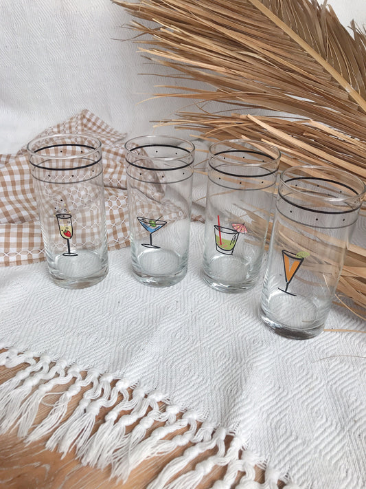 Set 4 Vintage Cocktail Tumblers