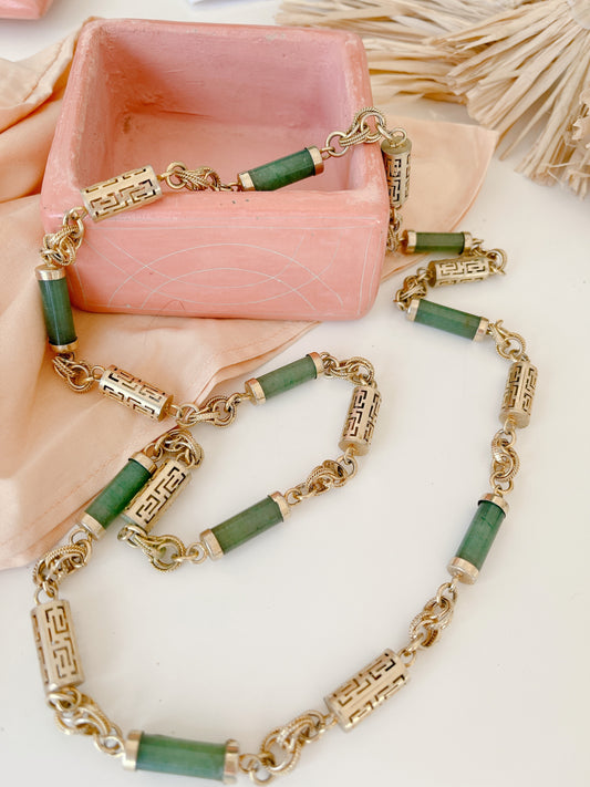Vintage Stone & Gold Decorative Necklace