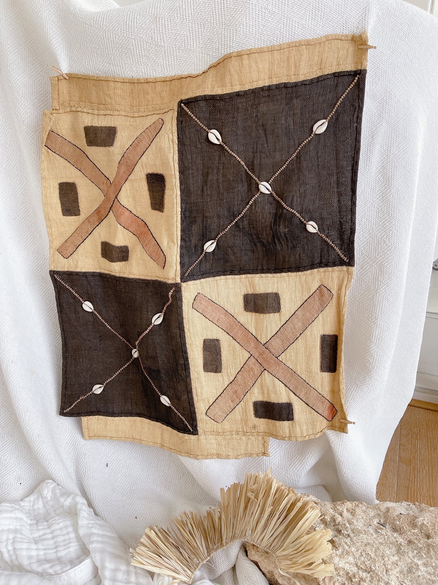 Handcrafted African Kuba Cloth Wallhanging