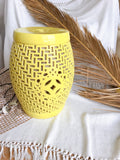 Yellow Ceramic Stool Lamp