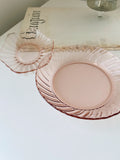 Set 2 Pink Vintage Glass Plates
