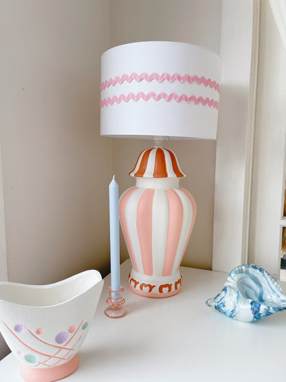 HVL Vintage Handpainted Lamp & Shade