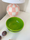 Vintage Bright Green Ceramic Salad Bowl
